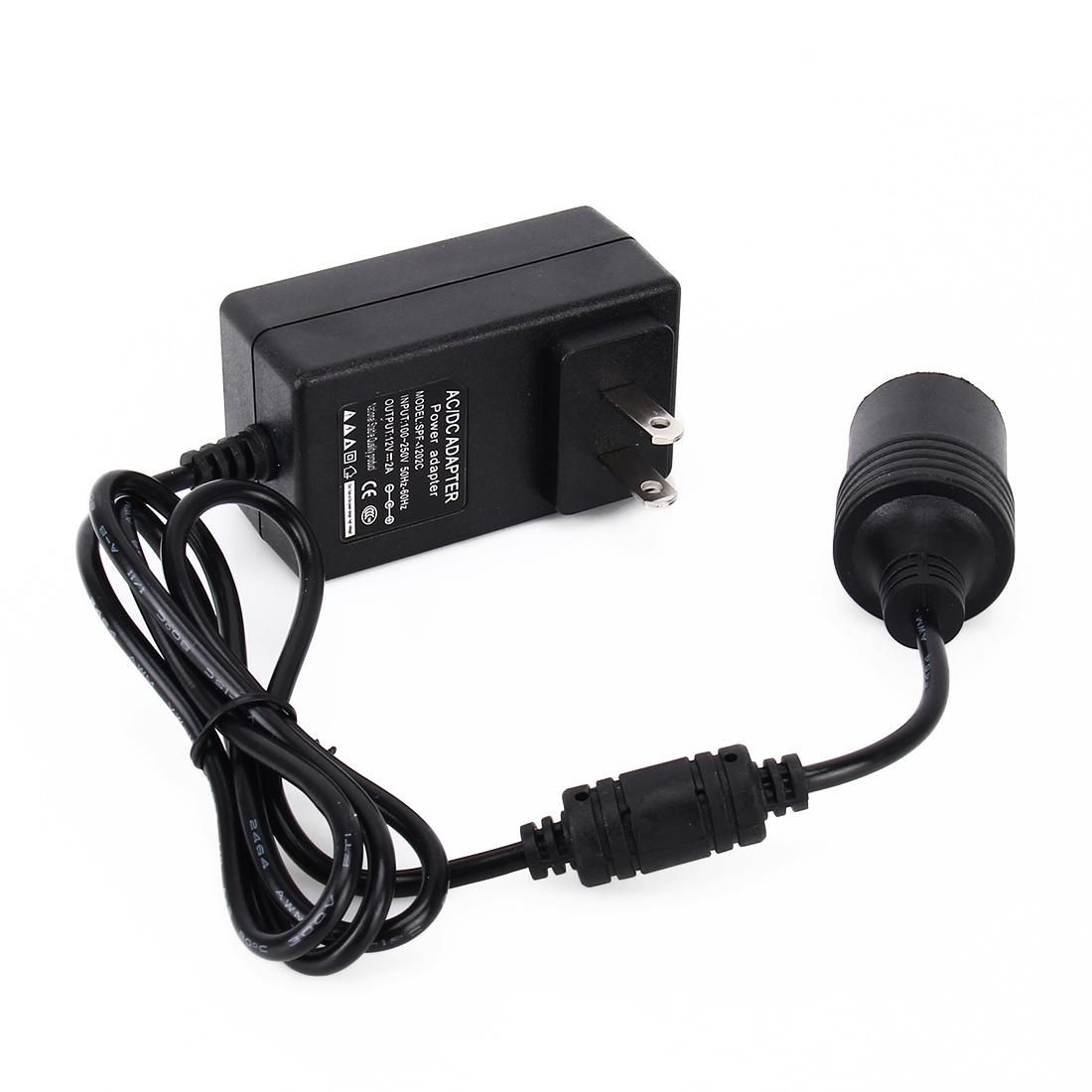 12V 2A Cigarette Lighter Power Adapter (Black)