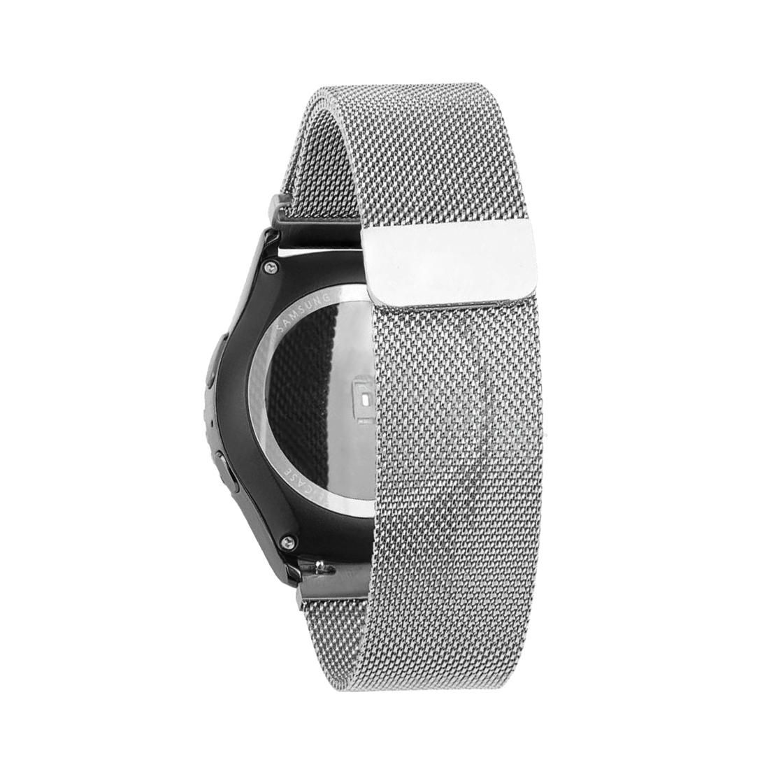 For Samsung Gear S2 Classic / S2 Watch Loop Magnetic Closure Clasp Stainless Steel Watchband (Silver)