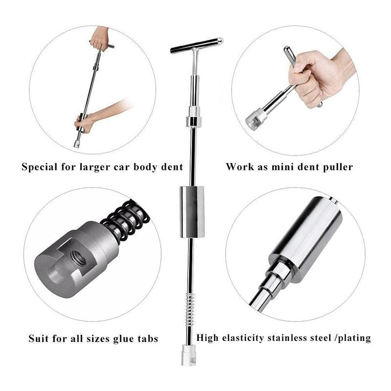 7 PCS Auto Repair Body Tool Kit PDR Dent Paintless Repair Tools Dent Puller T Bar Slide Hammer Reverse Hammer for Dent