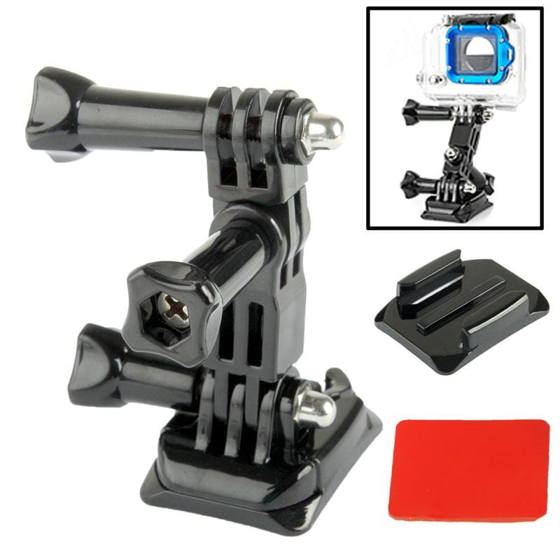 Camera Tripod Mount Stand Kit on the Helmet Broadside for GoPro HERO4 / 3+ / 3 / 2 / 1 (Black)
