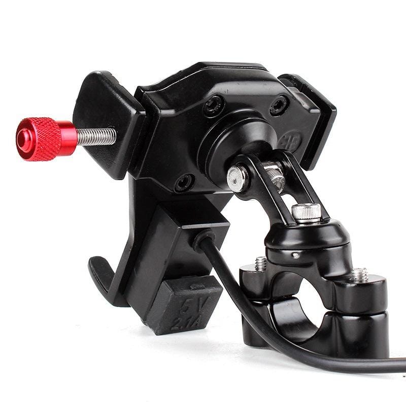 360 Degree Rotating Motorcycle Mobile Phone Holder with USB charger, Suitable for 3.5-6.6 inch Phones