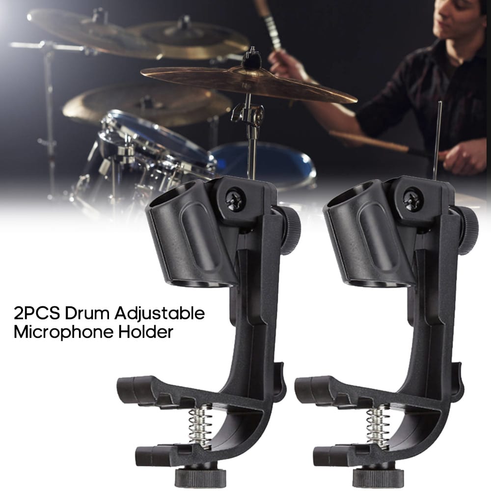 2Pcs Drum Microphone Clips Drum Adjustable Microphone Holder - 2Pcs
