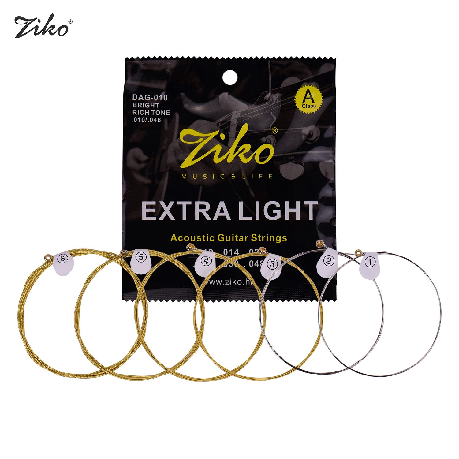 ZIKO DAG-010 Extra Light Acoustic Folk Guitar Strings High - DAG-010