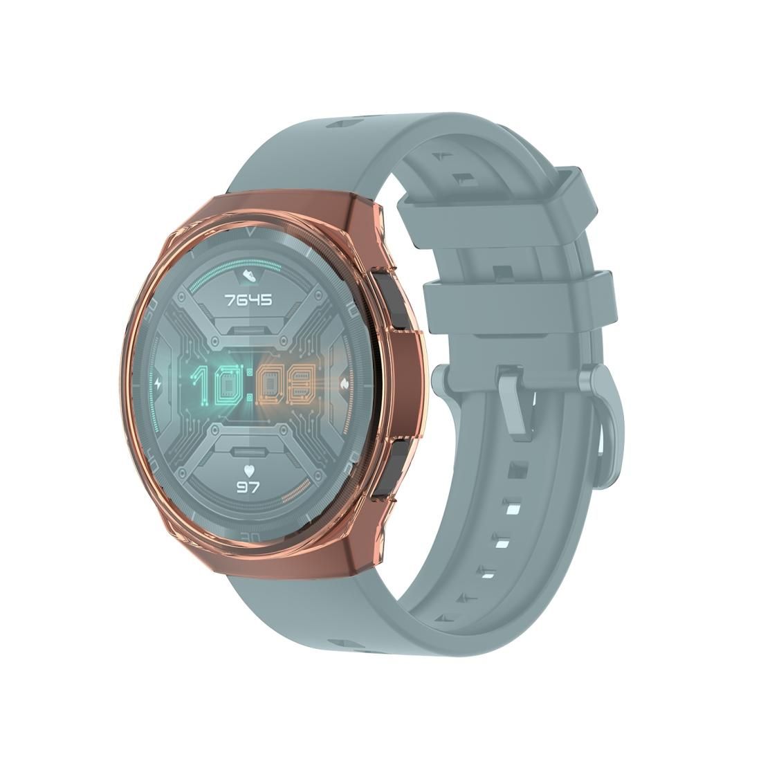 For Huawei Watch GT 2e Transparent TPU Silicone Watch Case (Transparent Orange)
