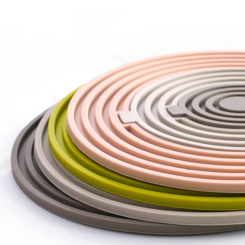3 in 1 Round Silicone Heat Insulation Pad High Temperature Resistant Multifunctional Tableware Pad Combination Pot Pad Coaster (F6)