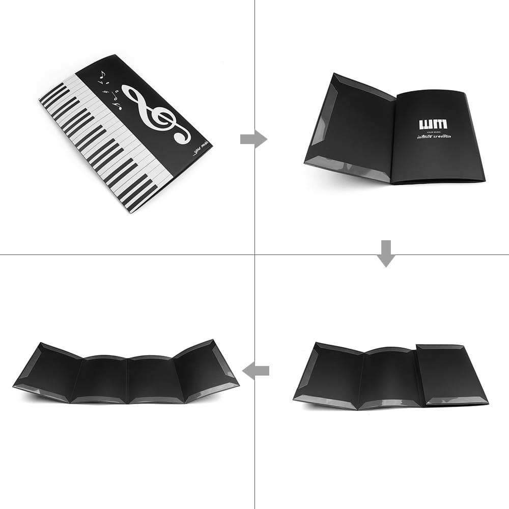 Black Sheet Music Folder A4 Size Storage Holder Binder for