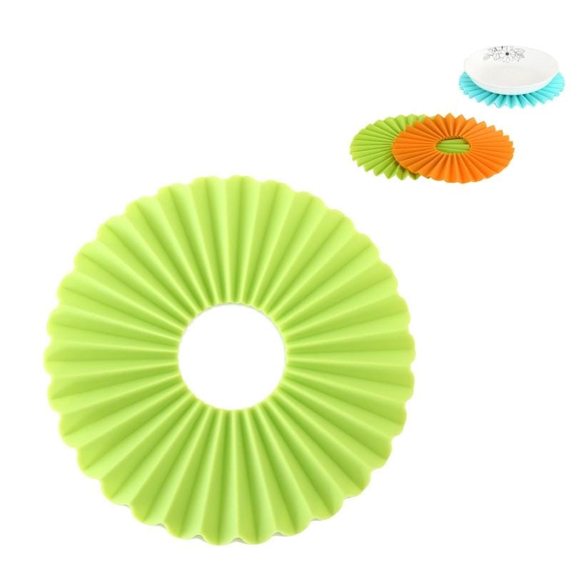 Folding Silicone Placemat High Temperature Resistant Non-slip Dishes Thickening Heat Insulation Pad Coaster (Green)