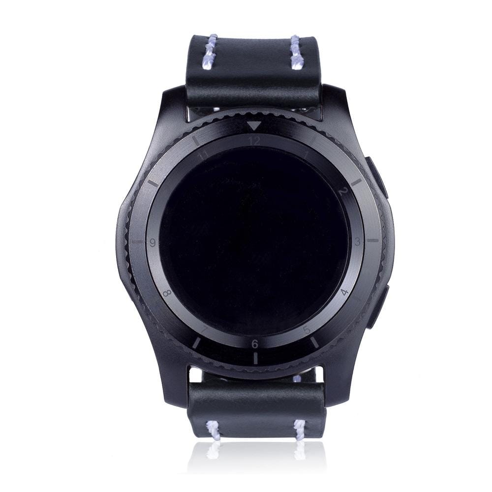 Top-grain Leather Wrist Watch Band for Samsung Gear S3 22mm (Dark Brown)