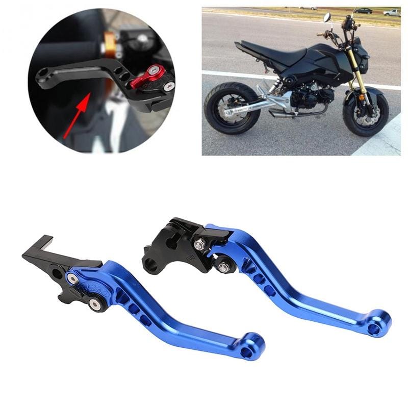 Speedpark Motorcycle Modified Adjustable Brake Clutch Handle Lever for Honda GROM MSX125 (Blue)