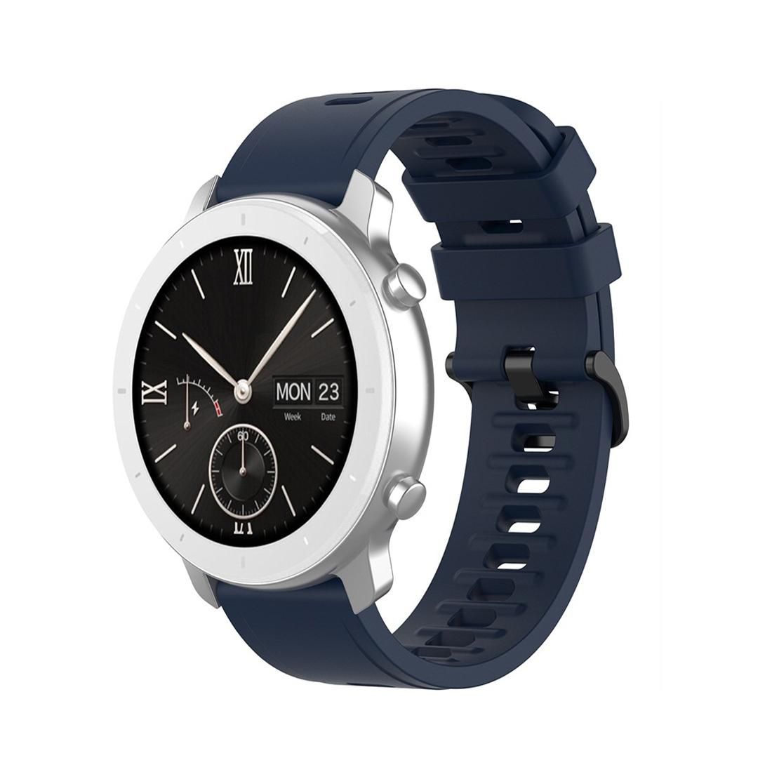 For Amazfit GTR Silicone Smart Watch Replacement Strap Wristband, Size:20mm (Dark Blue)