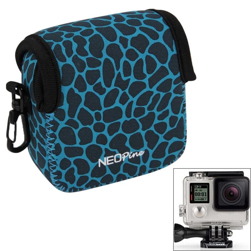 NEOPine GN-5 Leopard Texture Waterproof Housing Neoprene Inner Protective Bag Camera Pouch for GoPro HERO5/ 4 /3+ /3 /2 /1 (Blue)
