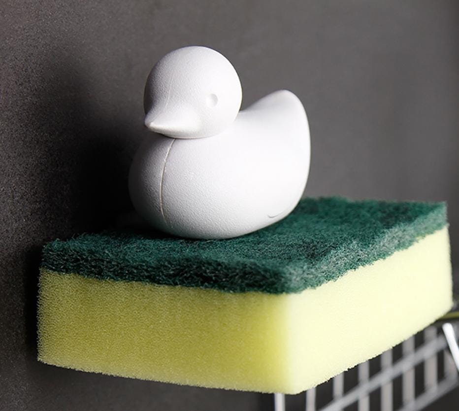Creative Cute Cartoon Animal Cleaning Cloth Storage Drain Kitchen Sink Sponge Cleaning Storage Rack (Little duck)