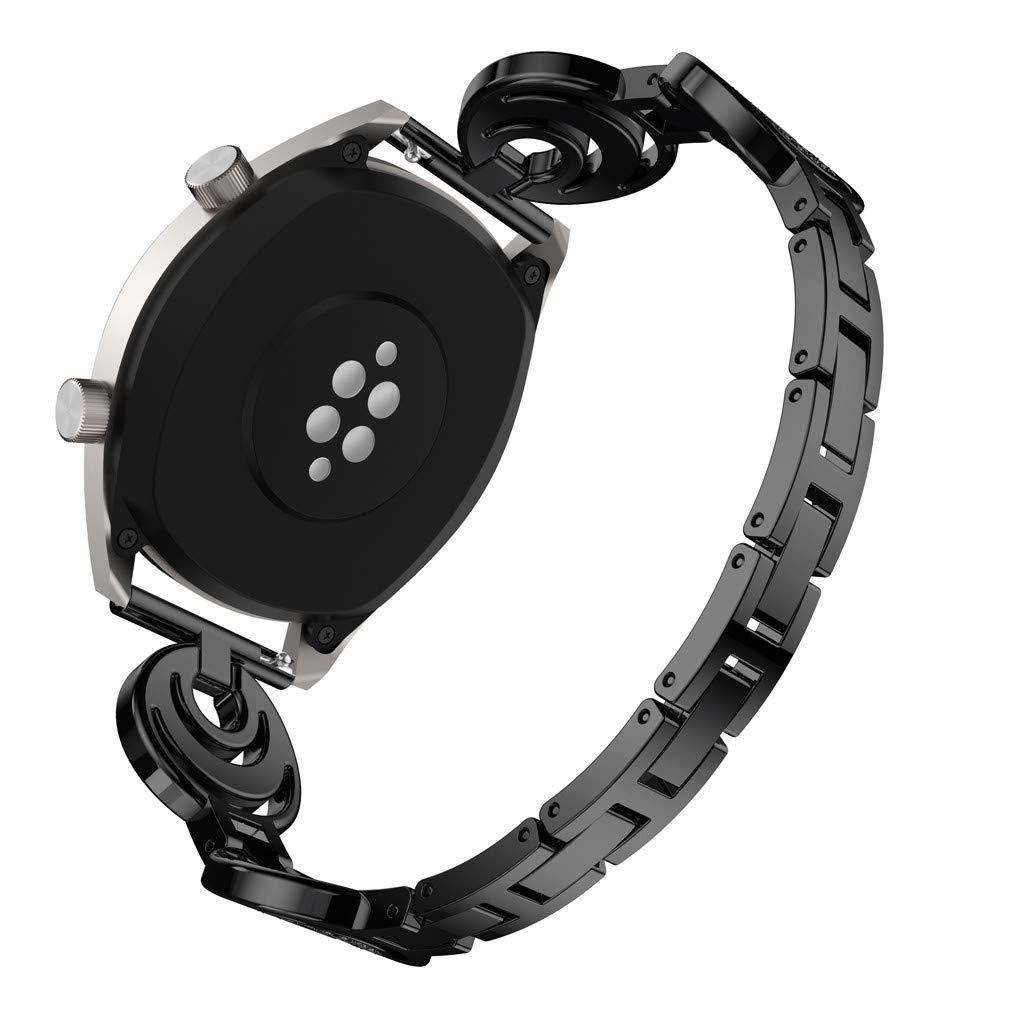 22mm For Huawei Watch GT2e GT2 46mm Sun Moon Star Aluminum Alloy Strap (Black)