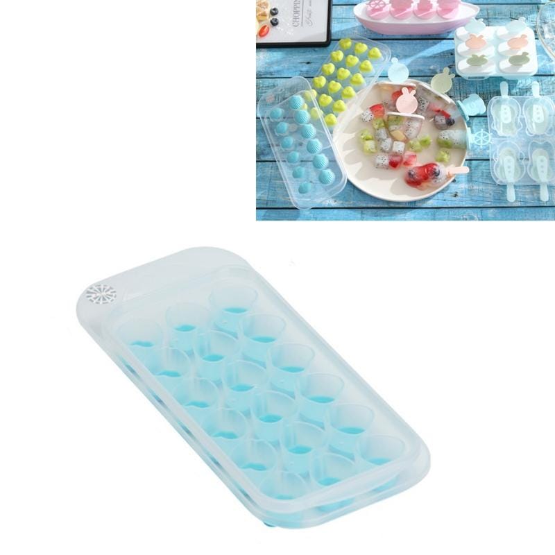 Creative Cute DIY Cartoon Combination Popsicle Ice Cream Mould, Style:Love (Blue)