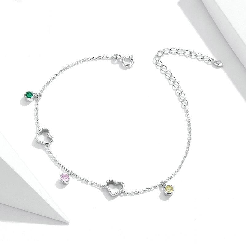 S925 Sterling Silver Bracelet Heart-shaped Sterling Silver Bracelet
