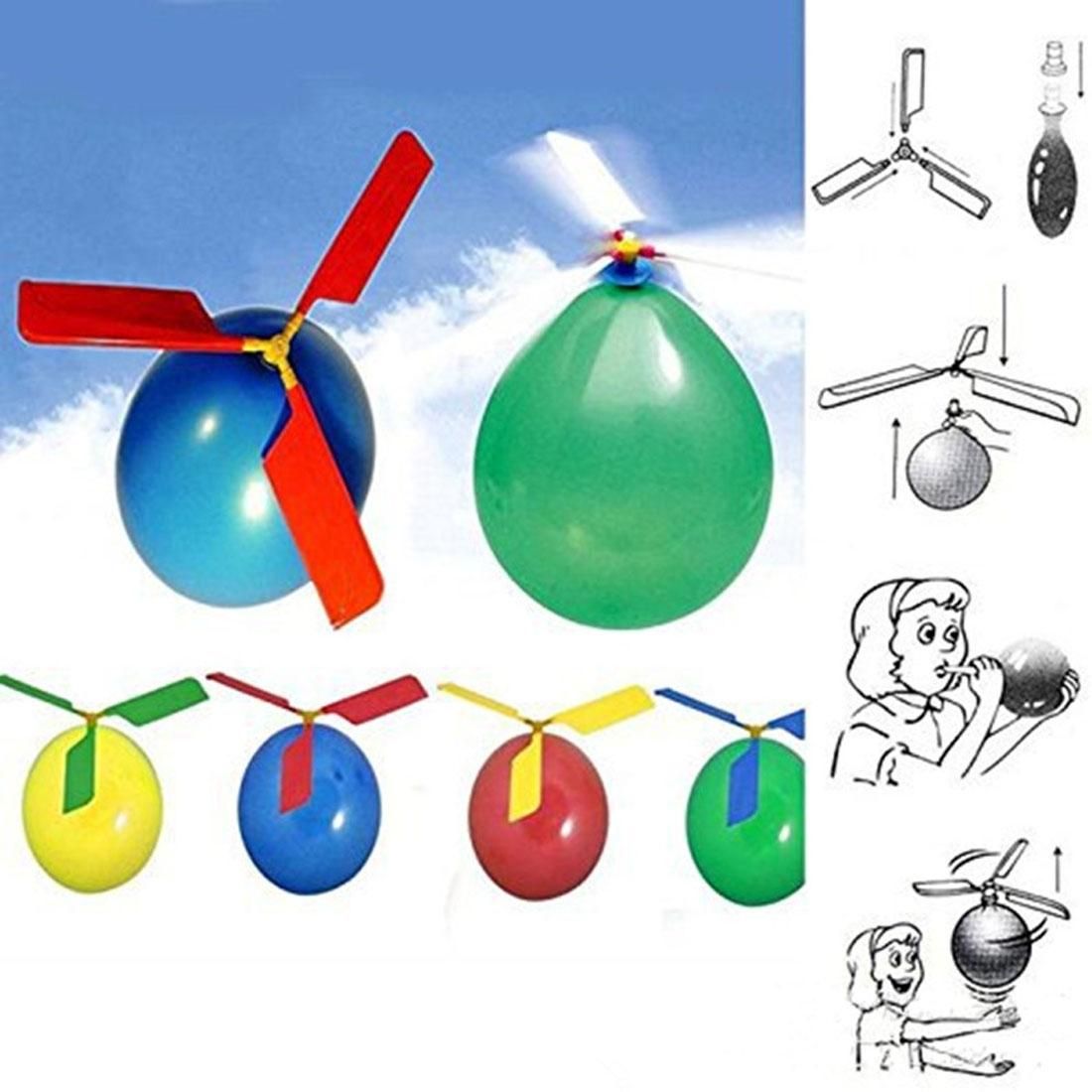 5 PCS Three Screw Propeller Balloons Aircraft Helicopter Balloons  Flying Balloon Kids Toys,Random Color Delivery