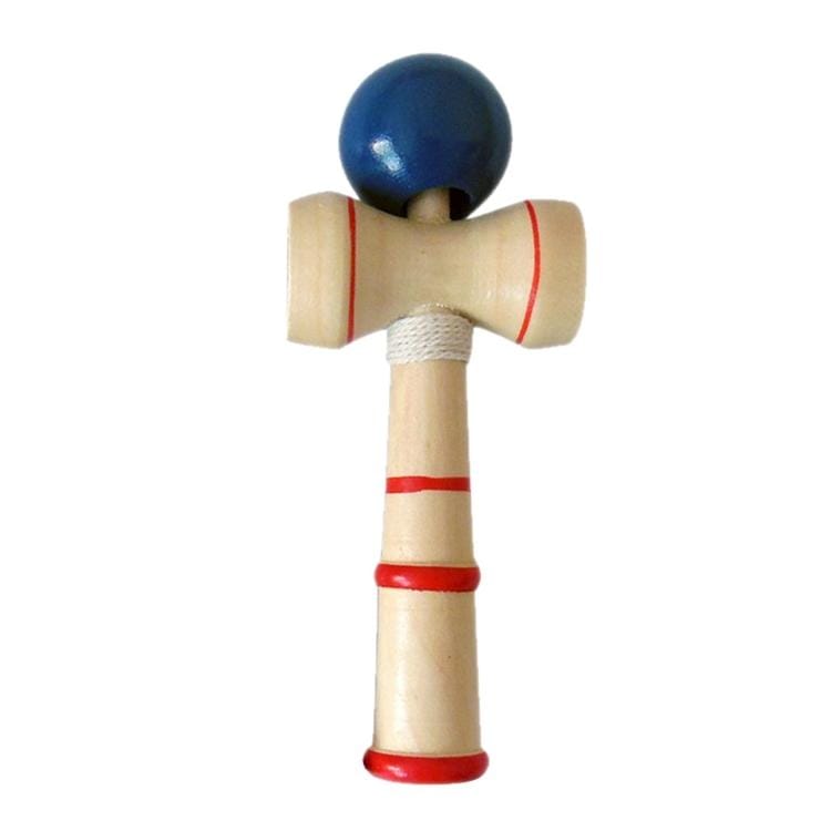 Classic Wooden Skill Toy Kendama with Extra String, Size: 13.5 x 5.5cm (Blue)