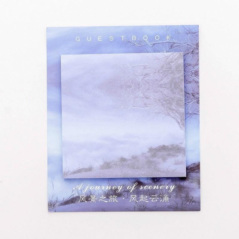 15 PCS Scenery Tour Memo Pad Paper Post Notes Sticky Notes Notepad Stationery (Wind and clouds)