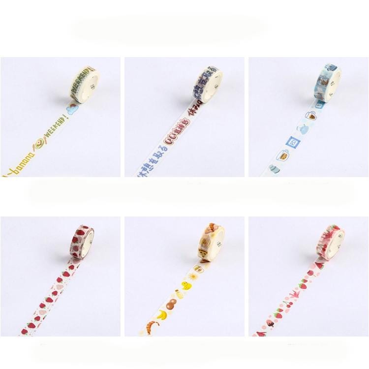 Hand Tape Small Fresh Salt Based Girl JPaper Tape Hand Account Decoration Material Stickers (Sunny Daily)