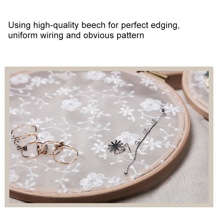 Oval Embroidery Shed Lace Pad Jewelry Rack Earrings Storage Display Stand, Lace Ordinary Version, Size: S (Wood)