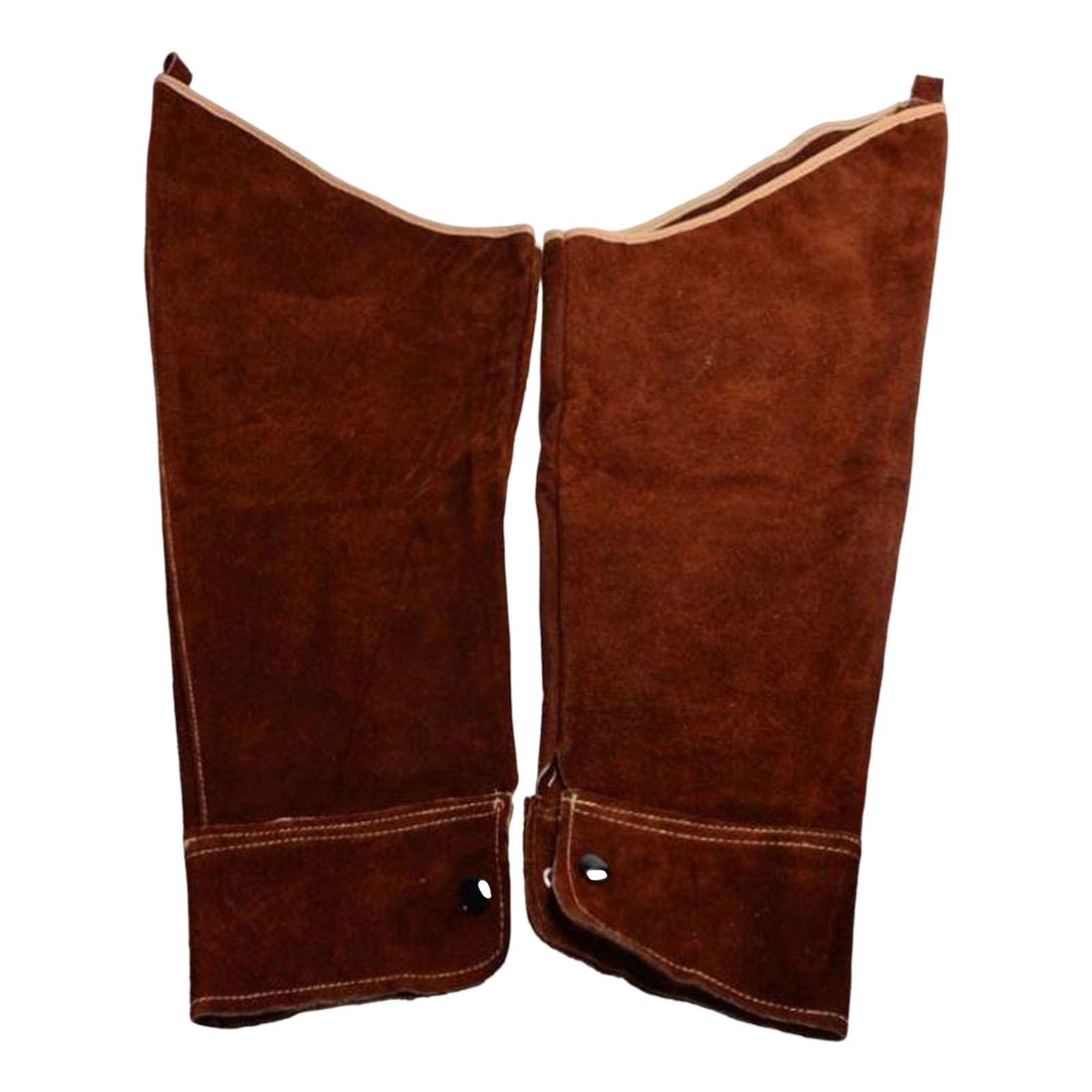 Electric Welding Sleeves Heat Resistant W/ Elastic Cuff Protective Sleeves brown