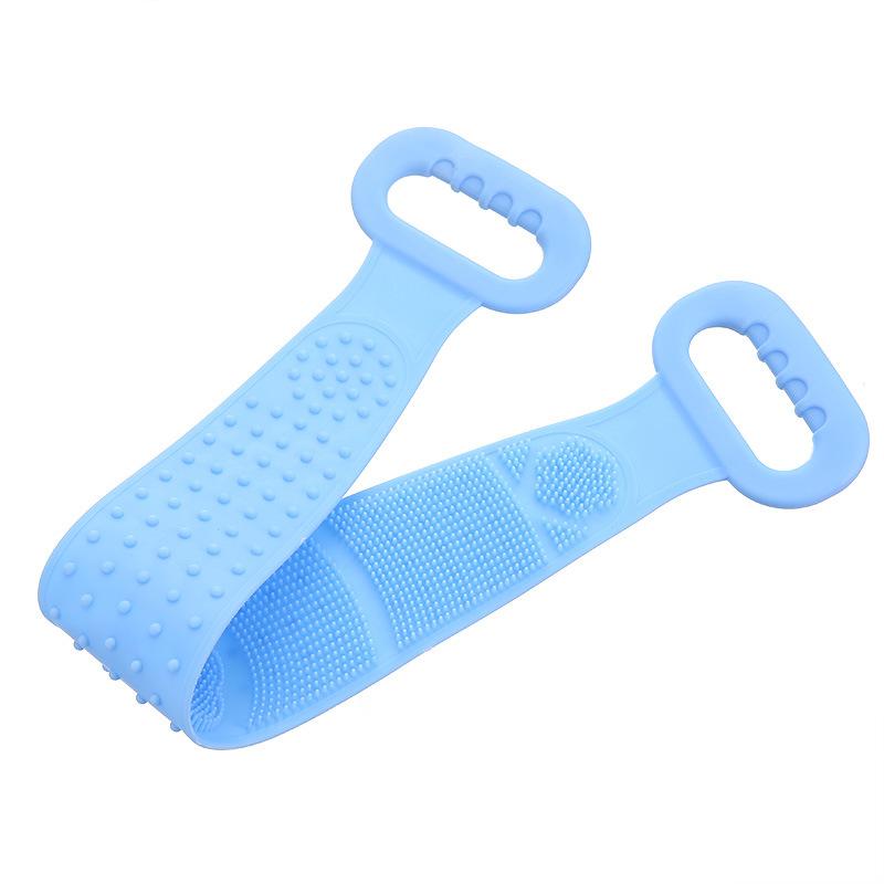 Dual Side Silicone Back Scrubber Bath Towel Belt Body Bath Brush Cleaner