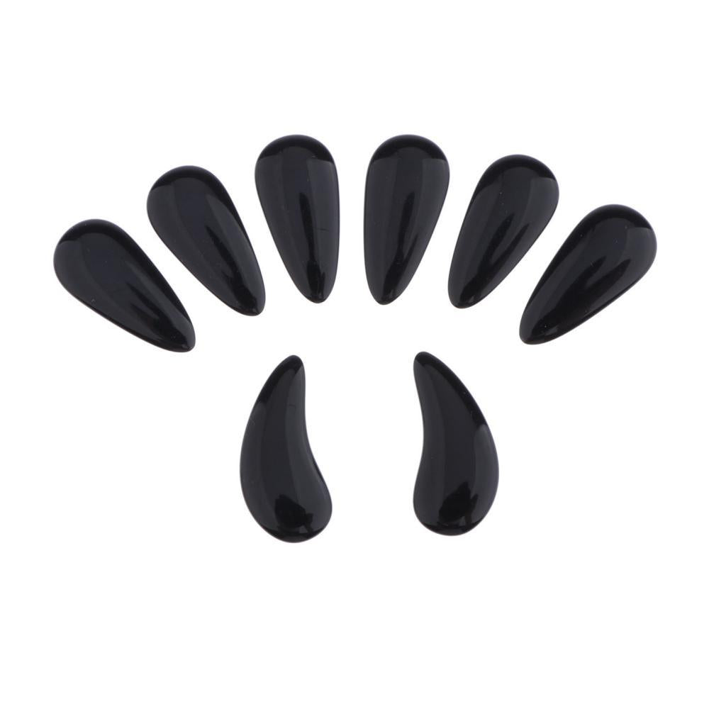 8pcs Plastic Guzheng Finger Picks Nails Set for Kids Children Black L