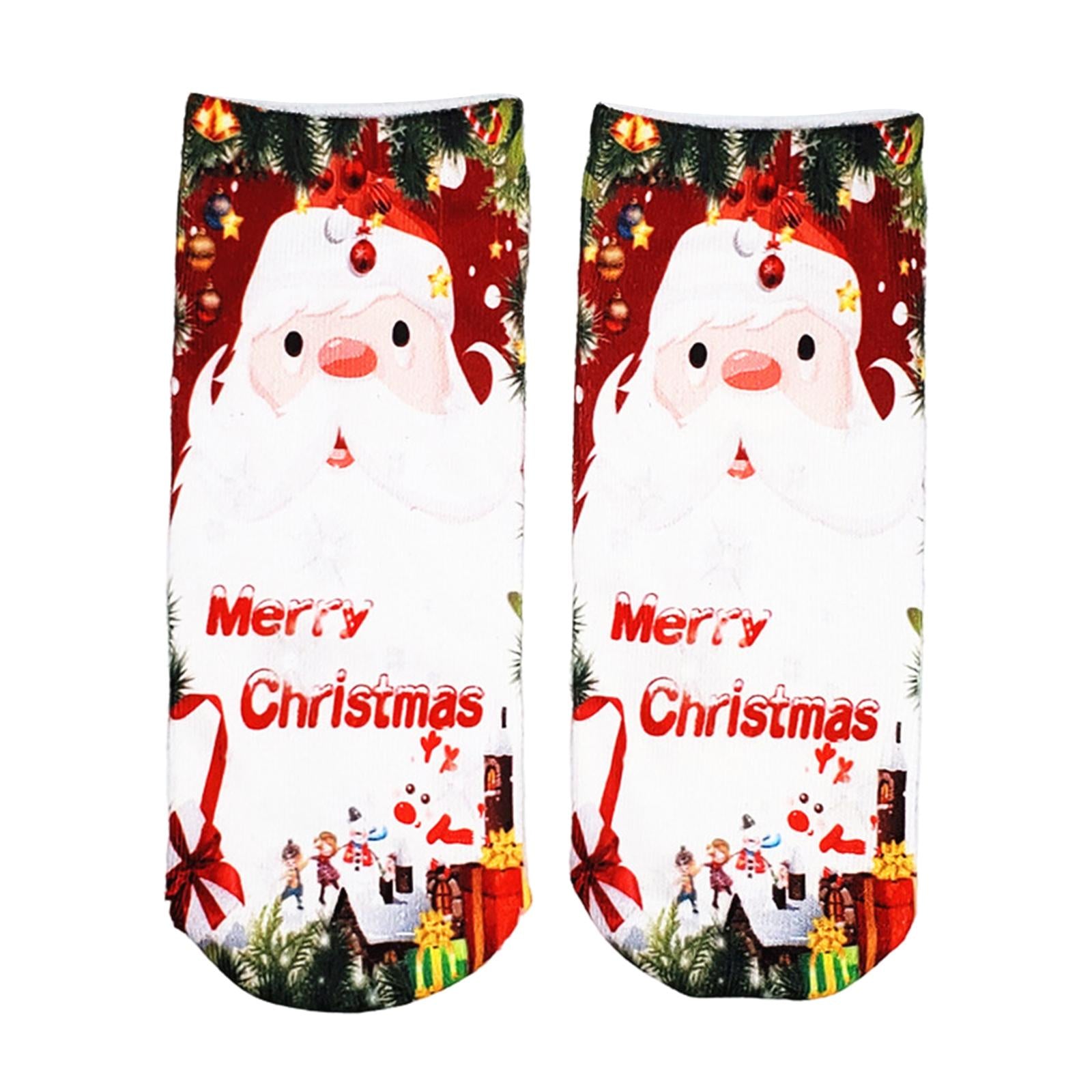 Fashion Low Crew Socks Chrismas Short Sock Breathable for Girls Boys Men  Santa  Presents