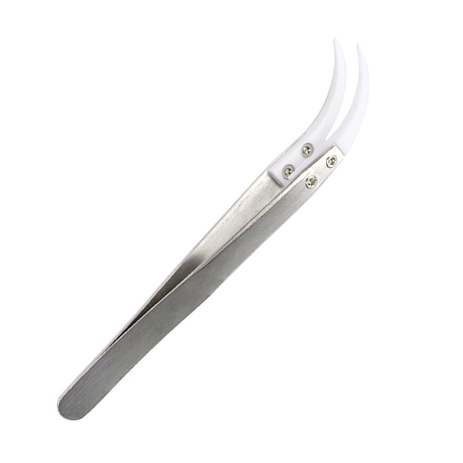 Ceramic Tweezer Anti-Static 4.92inch for Soldering Tool Pinching Coils Big Bend Type
