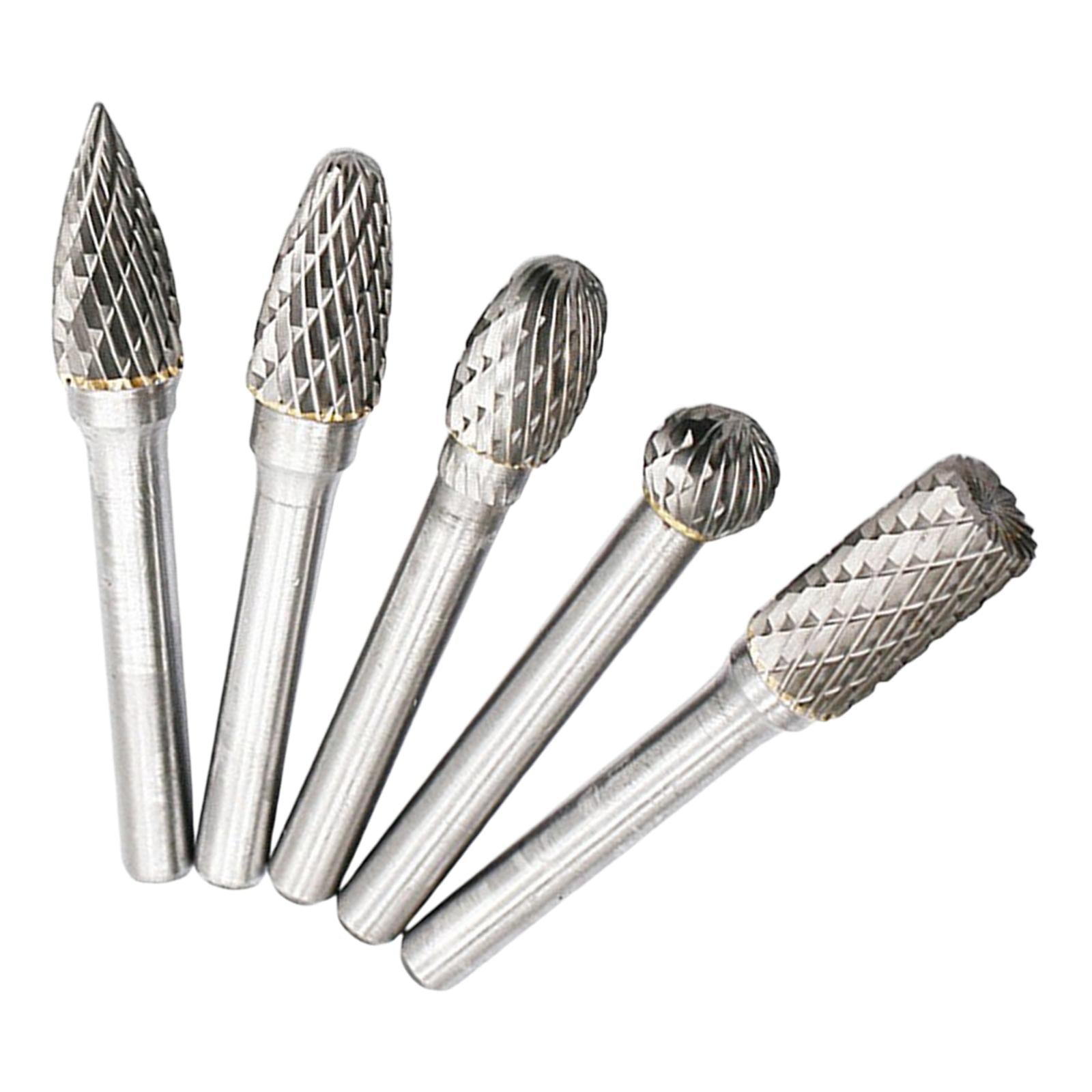5x Rotary File Set File Rasp Drill Bit for Grinding Woodworking Drilling