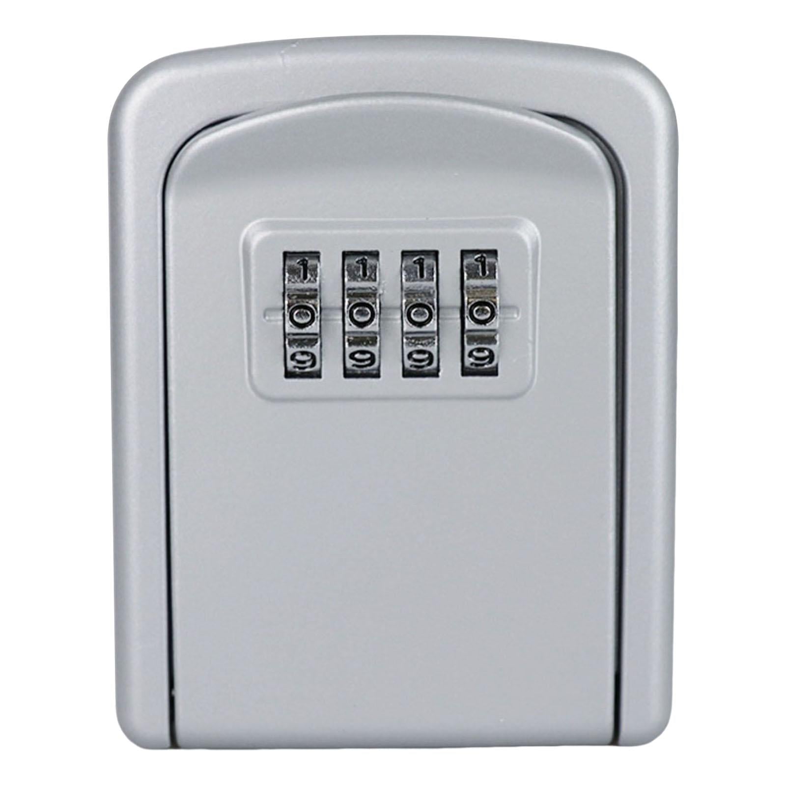 Portable Key Storage Lock Box Combination Lock Box for House silver