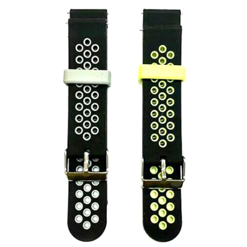 20mm Universal Replacement two-colorSilicone Watch Wrist Sport Band Strap