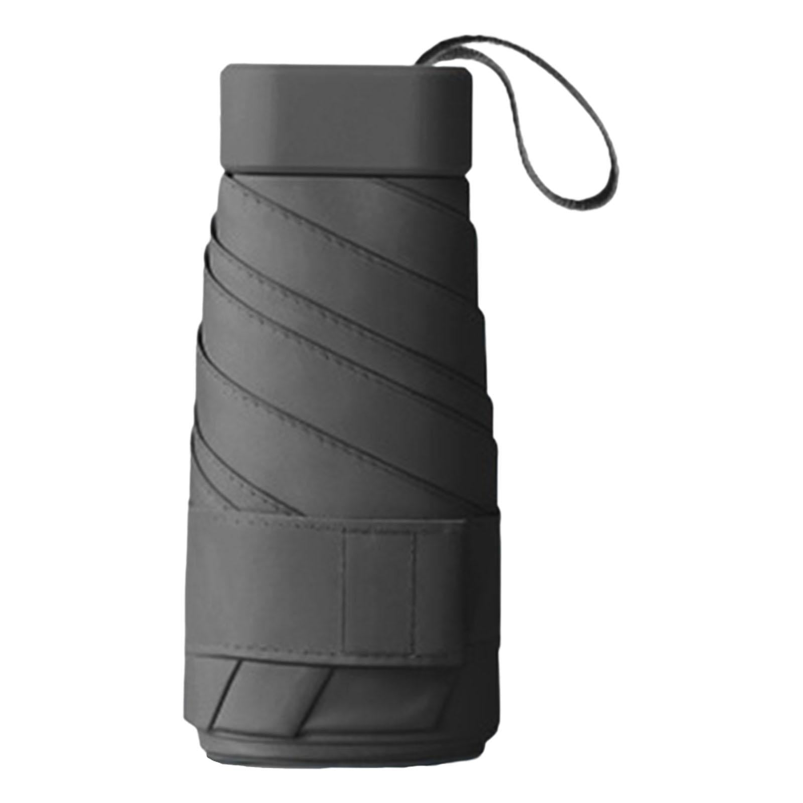 Mini Sunny and Rainy Umbrella Wind Resistance for Outdoor Travel  Black
