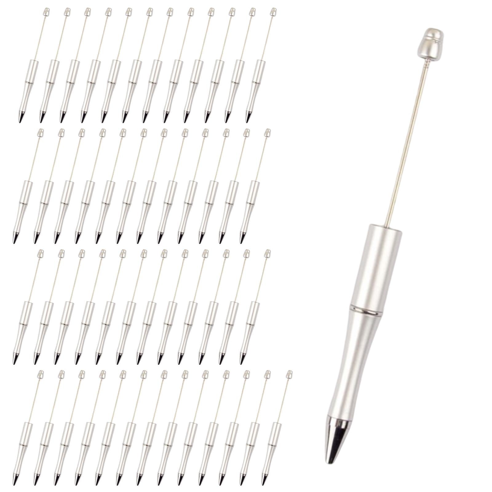 50x Bead Pens Ballpoint Pen Ball Pen for Office School  Silver