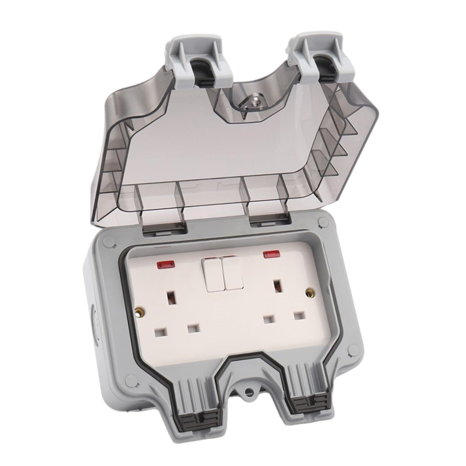 Outdoor Wall Socket Outlet Receptacle Outlet Switch Socket Park for Garage 2 Switch with Light