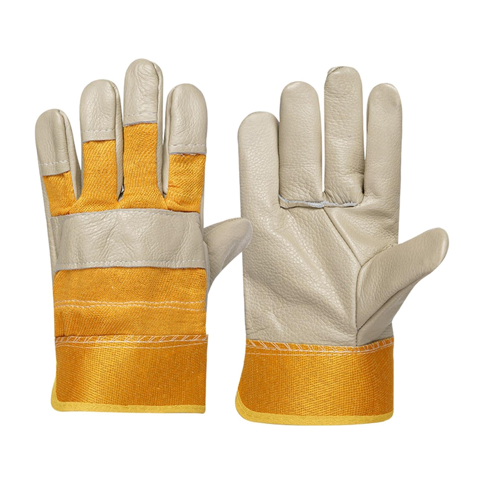 Welding Work Gloves Protection Gloves Fire Resistant for Welding Beige