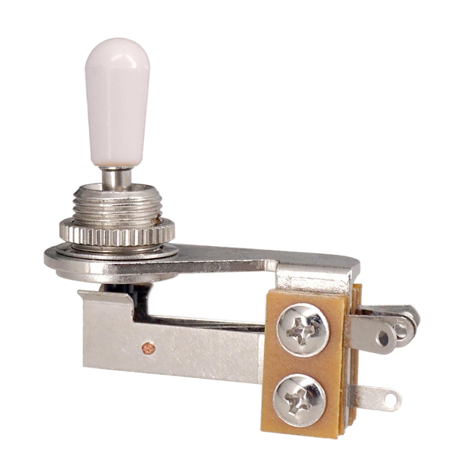 Right Angle Toggle Switch 3 Way Switch Electric Guitar  Silver and White