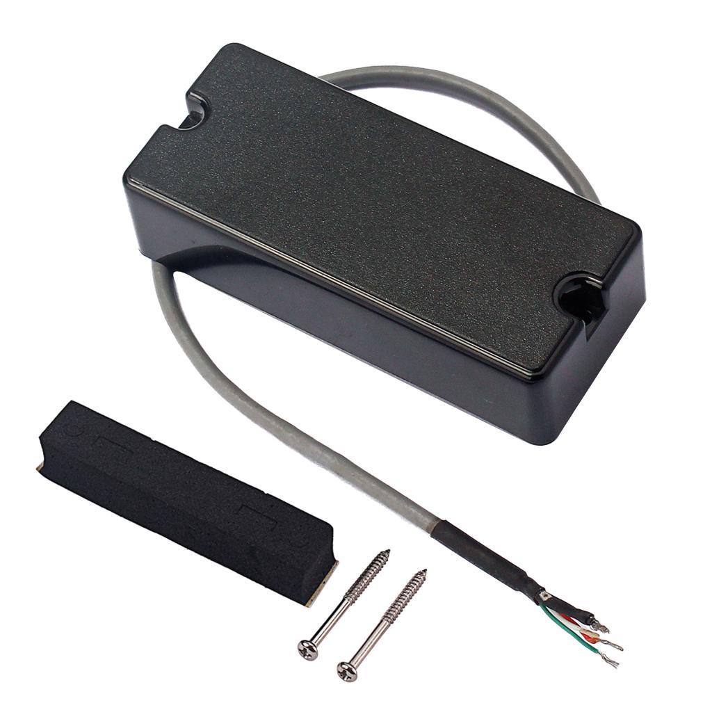 4 String Electric Bass Guitar Pickups Humbucker Bridge and Neck Set Black