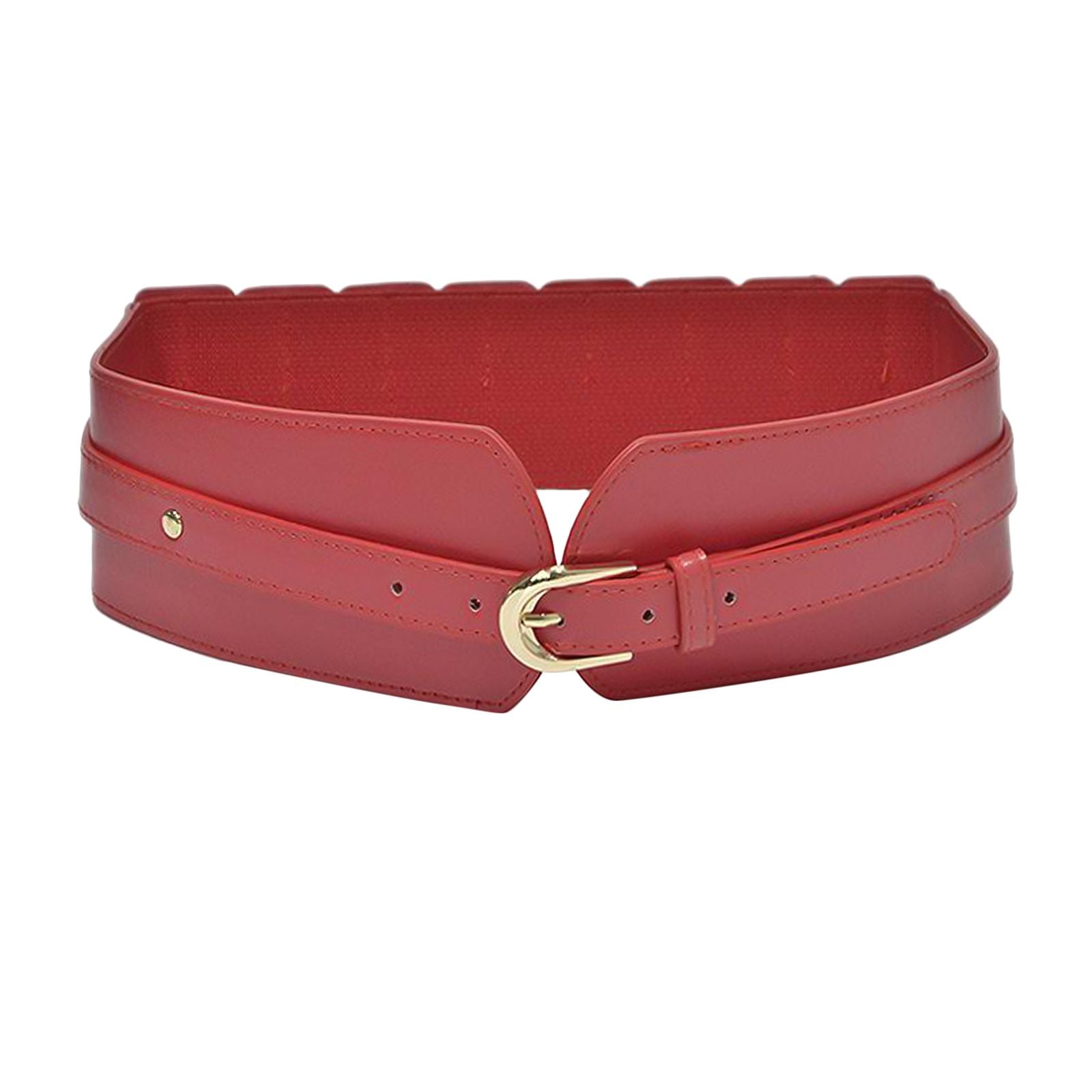 Women's Fashion High Waist Wide Belt Cinch Belt Wrap Around Waistband Red