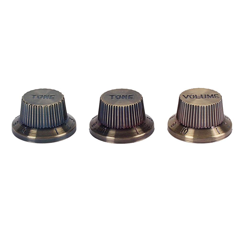 3pcs Bronze Speed Volume Tone Control Knobs For Electric Guitar
