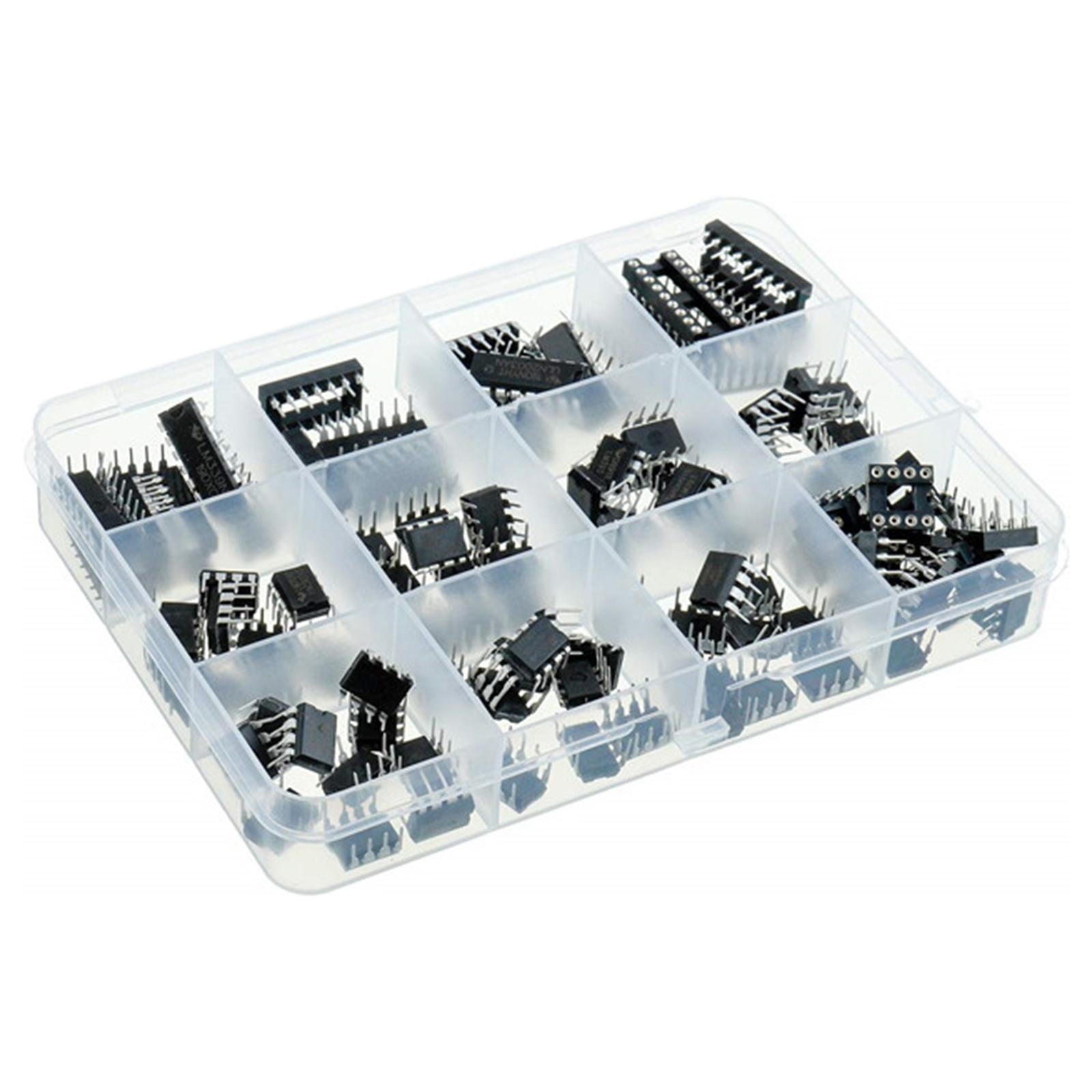 120Pcs Integrated Circuit Chip UA741CN LM393 PC817 LM386 LM324N DIP14 Socket