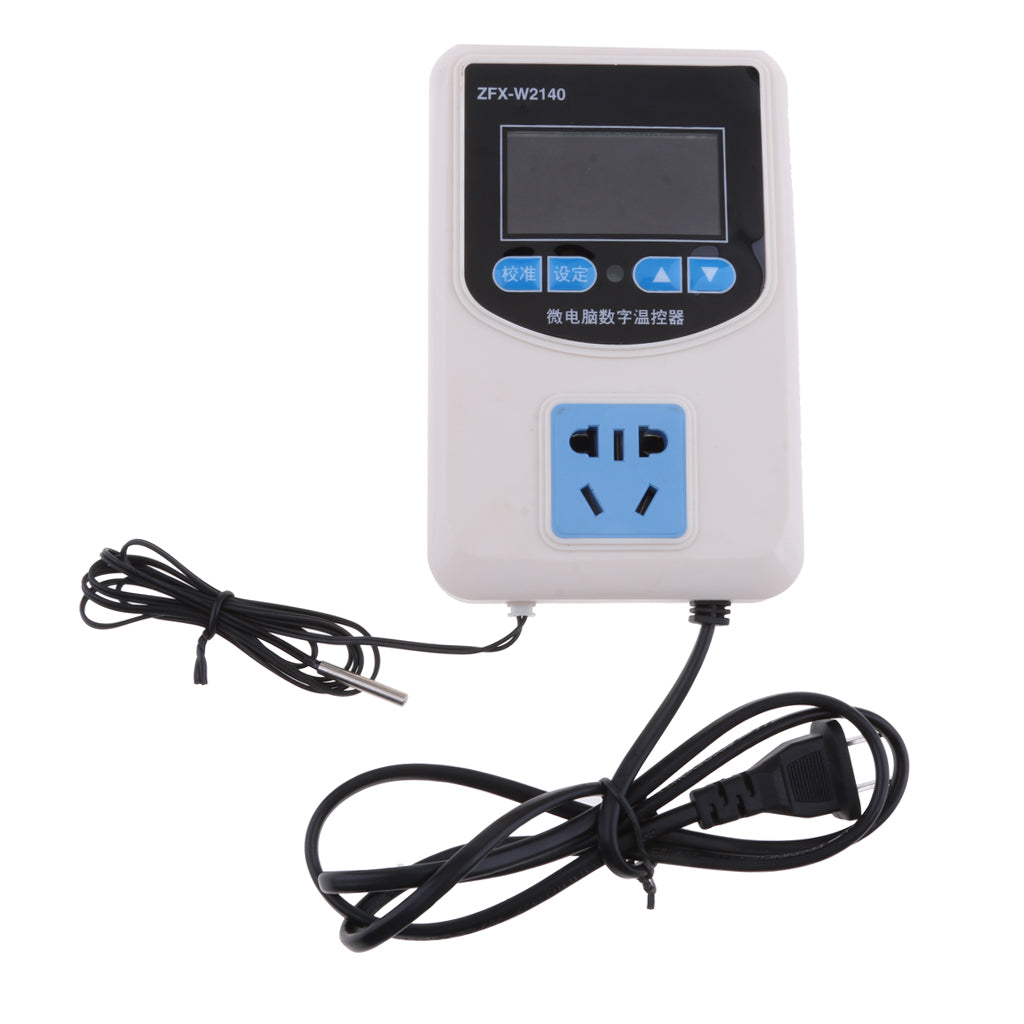Digital Pre-wired Temperature Controller Outlet Thermostat Heating Cooling 1500W