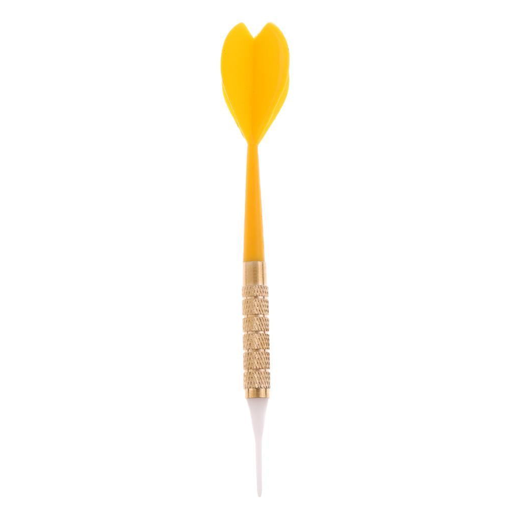 14g Plastic Metal Barrels Safety Soft Tip Dart for Home Game Room Bar Yellow