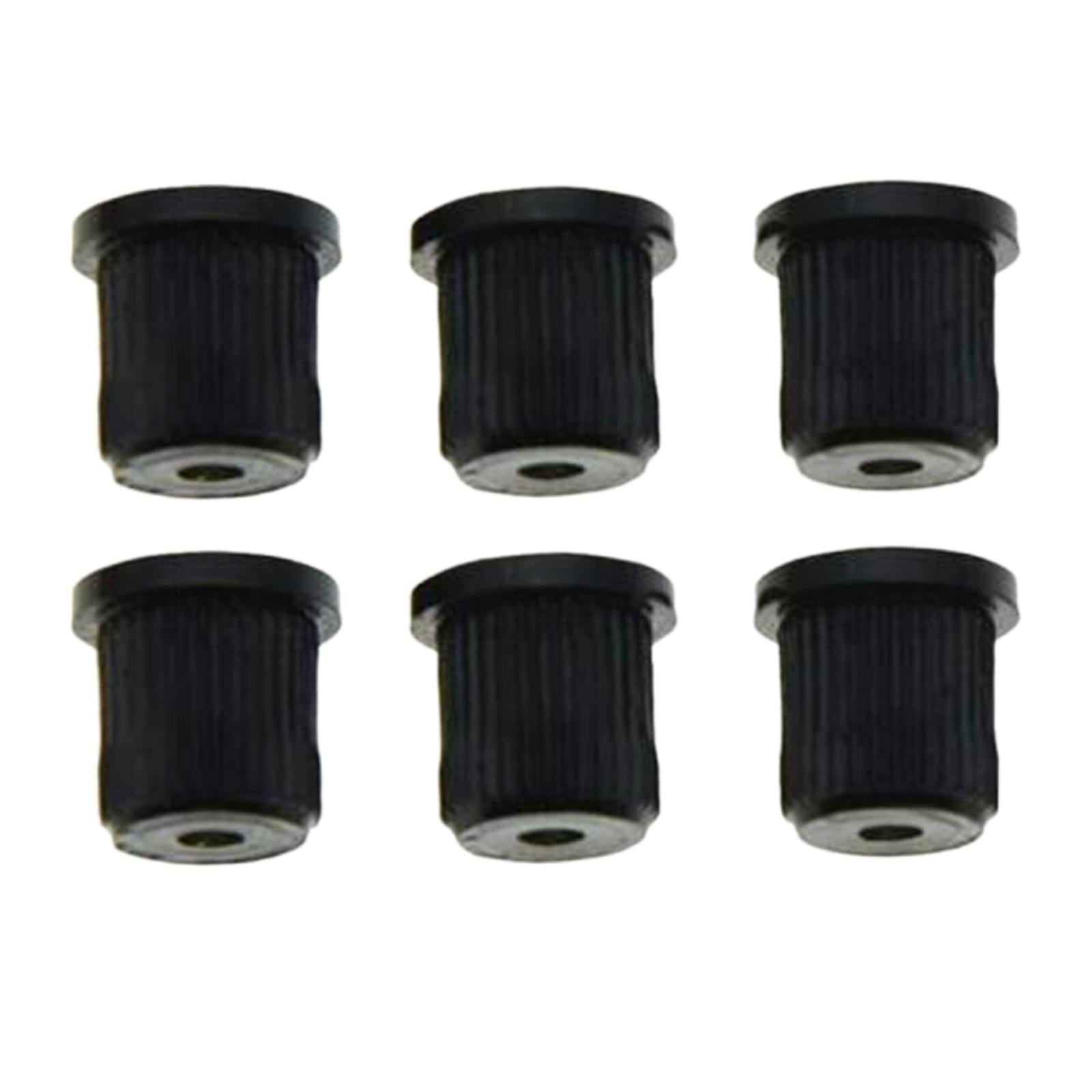 6 Pieces Durable Iron Guitar Through Body String Ferrules Replacement Parts Black