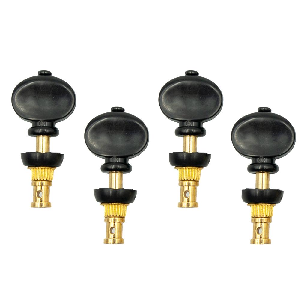 Ukulele Strings Tuning Pegs Pin Machines Tuners Friction Ukelele Black 4PCS