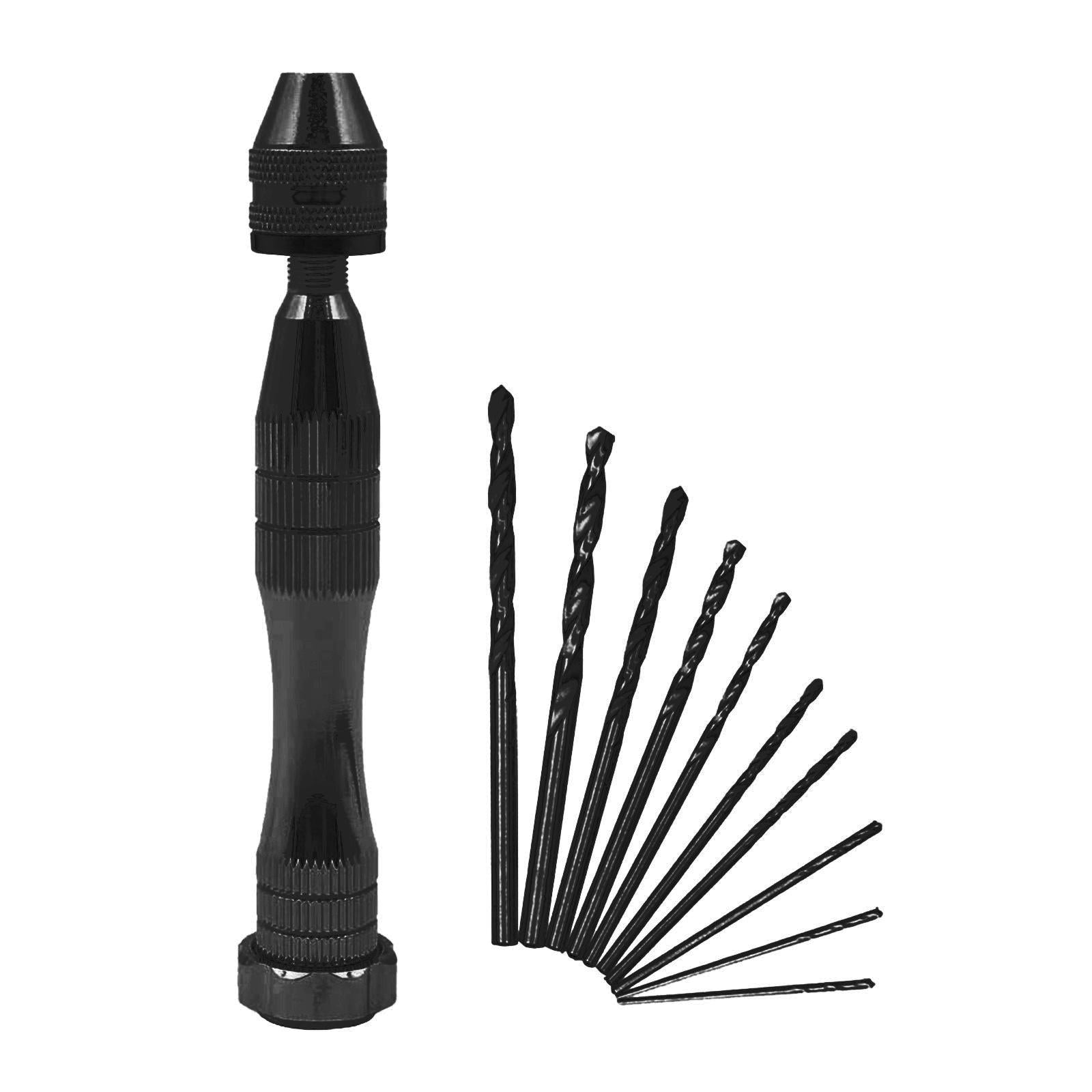 Pin Vise Hand Drill Bits Manual Drill Rotary Tool for Woodworking Diamond Black