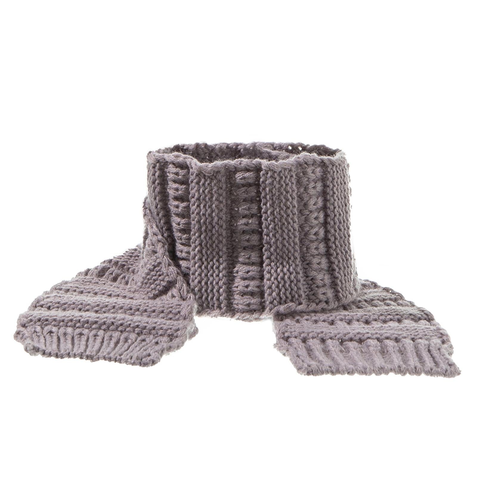 2Pcs Baby Winter Warm Hat Kids Knit Beanie Scarf Set Windproof Gray Scraf