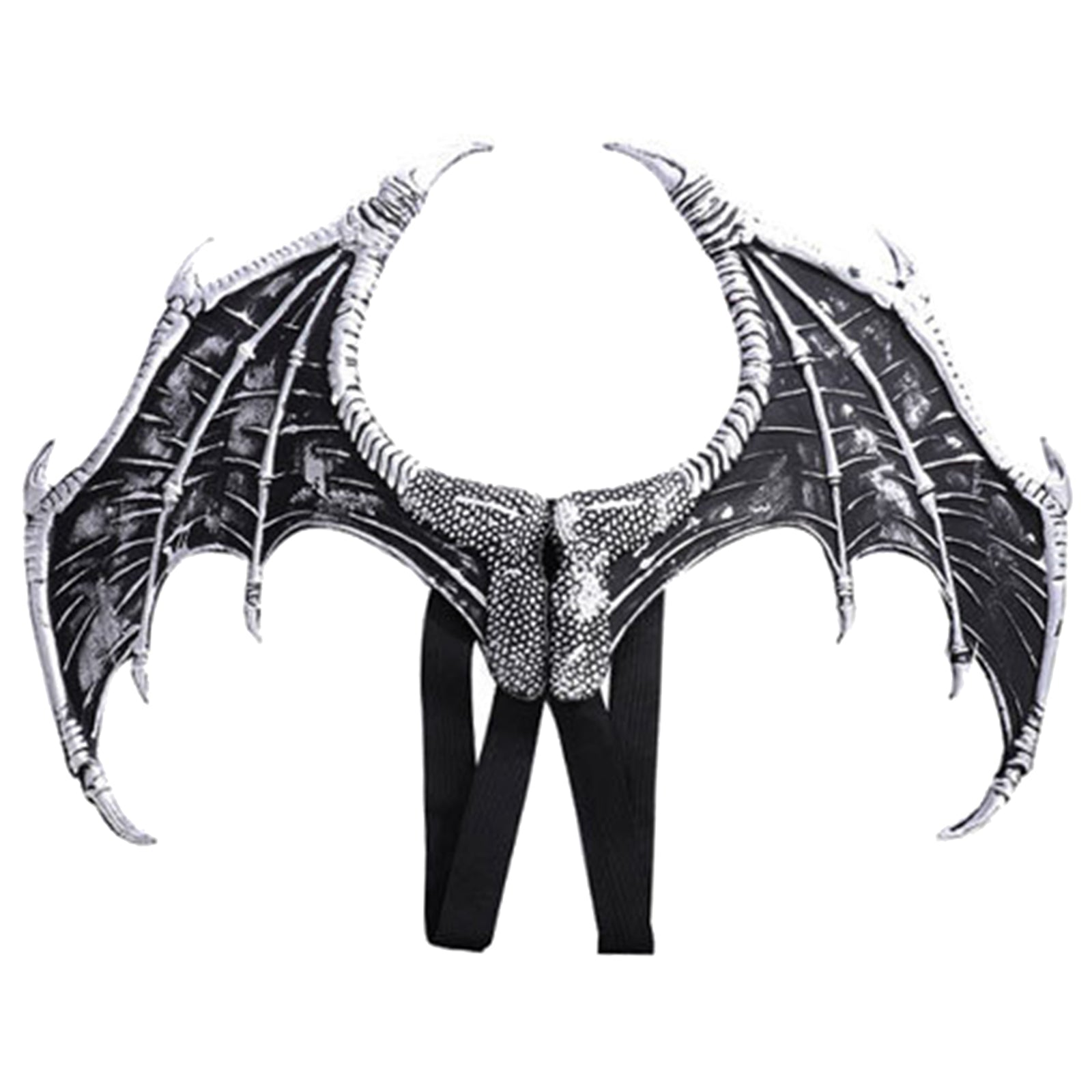Halloween Dragon Wing Devil Costume for Girls Boys Teens Silver Black
