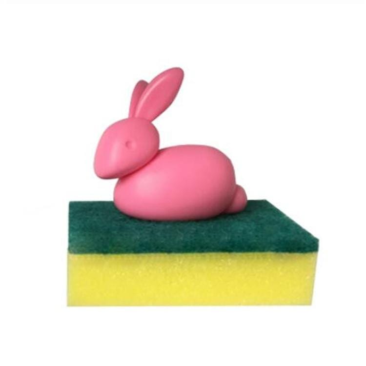 Creative Cute Cartoon Animal Cleaning Cloth Storage Drain Kitchen Sink Sponge Cleaning Storage Rack (Little Pink Rabbit)