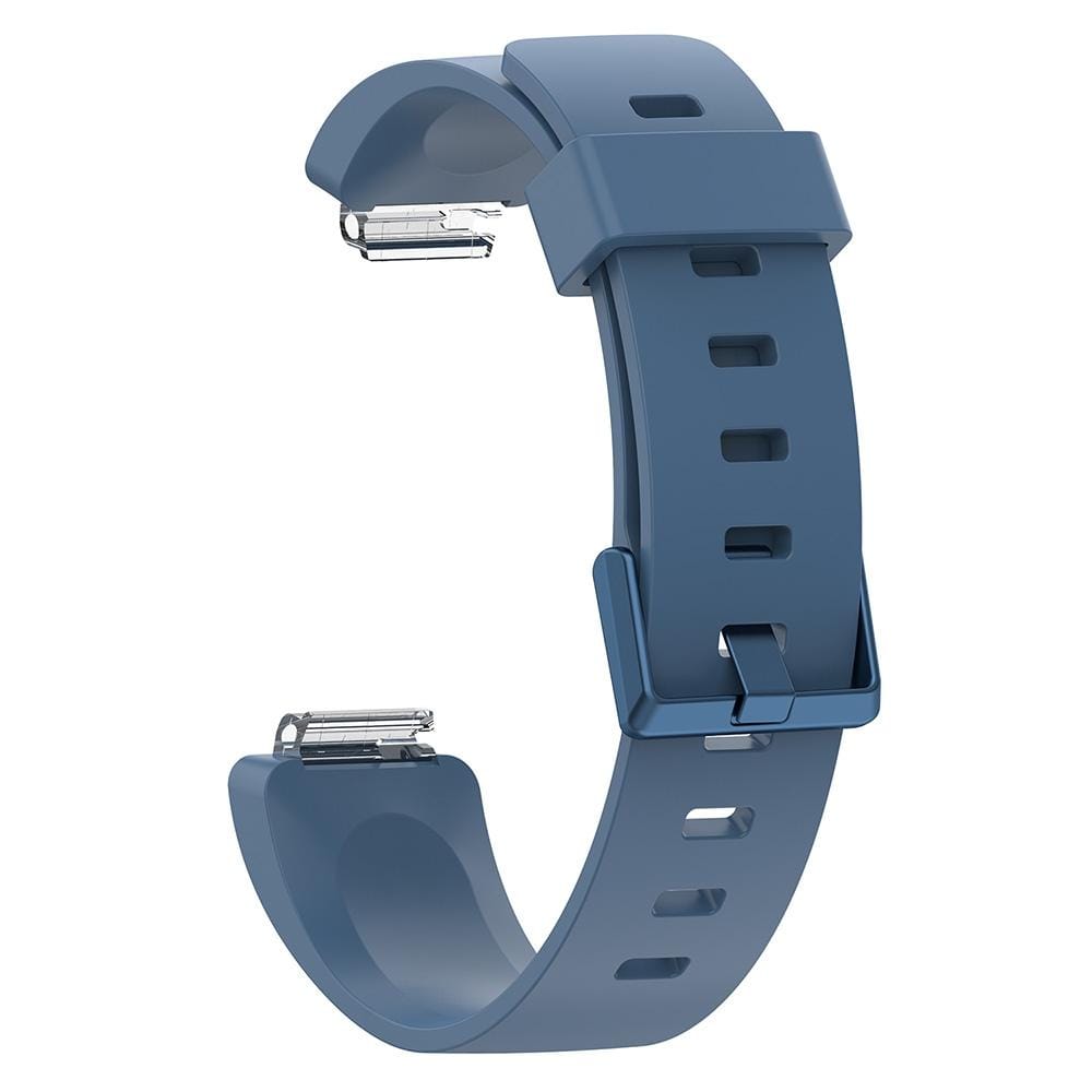 For Fitbit Inspire / Inspire HR Glossy Surface Silicone Replacement Wrist Strap Watchband, Size:S (Blue Grey)